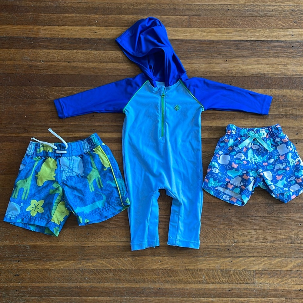 Baby boy 0-3 & 3-6 month swim bundle